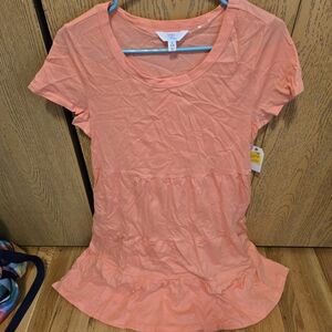 Time and Tru Peach Short Sleeve Women's Dress